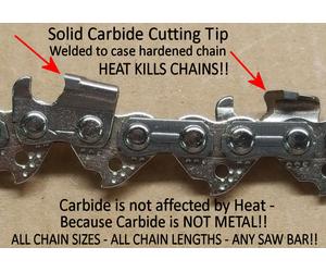 SOLID CARBIDE Chainsaw Chain for 16" Husqvarna Saws 576936556 H36-056 SEE VIDEO