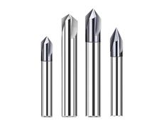 Solid carbide chamfering end mill 1pc Chamfer Milling Cutter Carbide Corner Countersink Chamfering End Mill Deburring Edges V Grove Router 60 90 120 Degree 2 3 Flutes(1XR120X50LX2F)