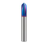 Solid carbide chamfering end mill 1pc HRC60 Chamfer Milling Cutter 60 90 120 Degree 3 Flutes V Grove Router(90 Degree,HRC65 BLUE COATING_5X50)