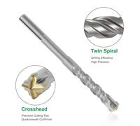 Solid Carbide Masonry Drill Bit for Hammer Drills - 5-20 mm Diameter, 110-460 mm Length, for Concrete, Stone & Brick - Professional Grade Construction(5X110MM)
