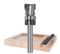 Solid Carbide Spiral Flush Trim Router Bits, 2+2 Compression Flutes, Clearing & Pattern Router Bit, Top Bearing Template Router Bit for Wood Flush Trimming, Mortising (1/4 Inch Shank,1/2”x1/2”)