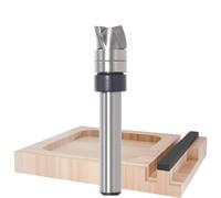 Solid Carbide Spiral Flush Trim Router Bits, 3-Flutes Down Cut Clearing & Pattern Router Bit, Top Bearing Template Router Bit for Wood Flush Trimming, Mortising (1/4 Inch Shank, 3/8”x1/4”)
