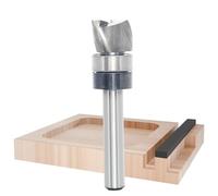 Solid Carbide Spiral Flush Trim Router Bits, 3-Flutes Down Cut Clearing & Pattern Router Bit, Top Bearing Template Router Bit for Wood Flush Trimming, Mortising (1/4 Inch Shank,1/2”x3/8”)