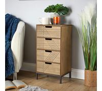 Solid Chest 4 Storage Drawers Bedroom Clothing Organiser Home Source Brown One Size