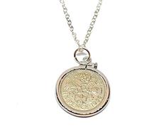 Solid Cinch Pendant 1956 Lucky sixpence 70th Birthday plus a Sterling Silver 18in Chain