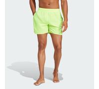 adidas Men's Solid CLX Short-Length Swim Shorts, Lucid Lemon/Black, M