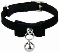 Solid Color Adjustable Cat Dog Comfort Collar With Bell Pendant For Shiba Inu Pug Chihuahua Yorkshire Terrier,black,S 29cm