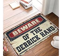 Solid Color Area Welcome Mat Beware Of The Derrick Hand | Game Warm Material Tiki Bar Decor/Out Door Rug Patio Waterproof(65X90CM)
