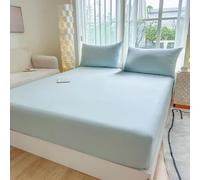 Solid Color Bed Sheet with Pillowcas Bed Sheet with Elastic Winter Super Soft Cosy Plush Shaggy Elastic Fitted Sheet All Around Fits Mattress Suitable for Fall Winter and Spring