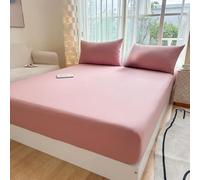 Solid Color Bed Sheet with Pillowcas Bed Sheet with Elastic Winter Super Soft Cosy Plush Shaggy Elastic Fitted Sheet All Around Fits Mattress Suitable for Fall Winter and Spring