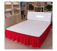Solid Color Bedspread On The Bed Decoration Hotel With Ruffles Full Surround Warm Skirt 2 Places 40cm Height Home(CQ002-17,135X200x40cm)