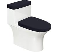 Solid Color Black Soft 2Pcs Toilet Lid - Tank Covers, Elastic Reusable for U/O Shape Toilets, Bathroom Decor