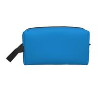 Solid Color Blue Multifunctional Travel Toiletry Bag Daily and Fitness Storage Bag for Cosmetics Stationery and More