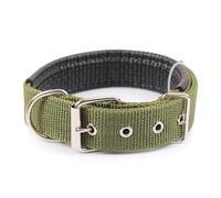 Solid Color Breathable Nylon Dog Collar Military Tactical Dog Collar Adjustable Dog Collar Dog Camping Training Hunting Collar Teddy Cage Pitbull Bulldog Beagle Collar,Army Green,S