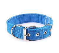Solid Color Breathable Nylon Dog Collar Military Tactical Dog Collar Adjustable Dog Collar Dog Camping Training Hunting Collar Teddy Cage Pitbull Bulldog Beagle Collar,Blue,L