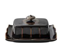 Solid Color Butter Dish with Lid for Countertop, Yellow Ceramic Butter Holder, Butter Container