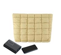 Solid Color Clutch Bag - Quilted Travel Case | Beauty Carrier | Padded Cosmetic Organizer - Soft Structure Multi-Item LayoutFits Mig, Khaki, Please refer to the description, Please refer to