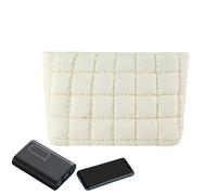 Solid Color Clutch Bag - Quilted Travel Case | Beauty Carrier | Padded Cosmetic Organizer - Soft Structure Multi-Item LayoutFits Mig, white, Please refer to the description, Please refer to
