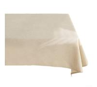 Solid Color Cotton Linen Tablecloth 100x100cm, Stain-Resistant Waterproof Kitchen Dining Table Cover, Easy Clean Wipeable Fabric for HOMEs Party Decor(beige)
