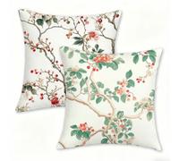Solid Color Cushion Covers 35x35cm Set of 2 - Soft Velvet Decorative Pillow Cases with Invisible Zipper Plants (2) Cushion Covers for Sofa Cushions, Bed and Living Room Home Decor Pillow Cases 0n-587