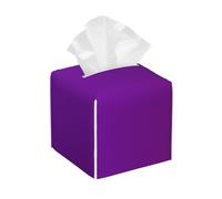 Solid color dark purple Print Leather Tissue Box Cover - Foldable Organizer for Bathroom, Living Room, Office, Car - Easy Storage