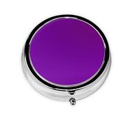 Solid Color Dark Purple Round Pill Box Portable Medicine Box That can be stored in a Pocket or Handbag