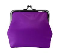 Solid Color Dark Purple Women’s Small Coin Purse,Rectangle Kiss Lock Coin Pouch, Pocket-Sized, Mini Coin Purse for Women