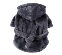 Solid Color Dog Bathrobe Pet Pajamas Soft Dog Pajamas Pet Bath Drying Towel Clothes For Small And Medium Dogs Cats Pet Accessories,Gray,XL
