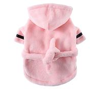 Solid Color Dog Bathrobe Pet Pajamas Soft Dog Pajamas Pet Bath Drying Towel Clothes For Small And Medium Dogs Cats Pet Accessories,Pink,M