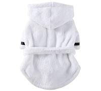 Solid Color Dog Bathrobe Pet Pajamas Soft Dog Pajamas Pet Bath Drying Towel Clothes For Small And Medium Dogs Cats Pet Accessories,White,S