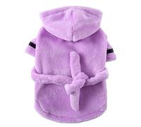 Solid Color Dog Bathrobe Pet Pajamas Soft Dog Pajamas Pet Bath Drying Towel Clothes For Small And Medium Dogs Cats Pet Accessories,Purple,M