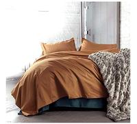 Solid Color Egyptian Cotton Duvet Cover Luxury Bedding Set High Thread Count Long Staple Sateen Weave Silky Soft Breathable Pima Quality Bed Linen (King, Copper)