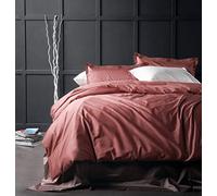 Solid Color Egyptian Cotton Duvet Cover Luxury Bedding Set High Thread Count Long Staple Sateen Weave Silky Soft Breathable Pima Quality Bed Linen (King, Dusty Cedar)