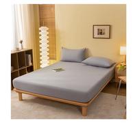 Solid Color Fitted Sheet With Elastic Band Mattress Cover Single Double King Size Skin Friendly Cotton Bed Sheet For Use In Homes and Hotels(Qian hui,200x220x25cm 1pc)