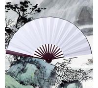 Solid Color Folding Fan | 8/10 Inch Chinese Virgin Silk Fabric Folding Fan - Portable Virgin Silk Fabric Hand Fan for Writing and Painting, Chinese Style