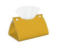 Solid Color Gold Long Leather Tissue Bag, Double-Sided Leather, Waterproof and Durable