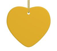Solid Color goldChristmas Ceramic Heart-Shaped Pendant, Christmas Decorative Gift