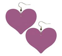 Solid color grape red Prints Stylish Heart-Shaped Earrings Lightweight Women'S Accessories Perfect For Parties And Valentine'S Day.