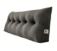 Solid Color Headboard Pillow Wedge Reading Backrest Rest Pillow,Thicken Queen Large Bolster Triangular Bed Positioning Triangle Back Cushion Bench Pillowboard Washable Cover Pillows (80×50×20cm,Dark g