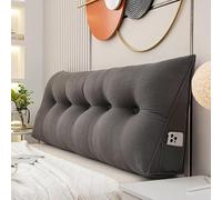 Solid Color Headboard Pillow Wedge Reading Backrest Rest Pillow,Thicken Queen Large Bolster Triangular Bed Positioning Triangle Back Cushion Bench Pillowboard Washable Cover Pillows (150×50×20cm,Dark