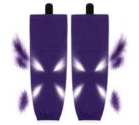 Solid Color Ice Hockey Socks, High-Density Mesh, Breathable and Lightweight for Youth, Junior & Adult Practice, Gt-purple, Intermediate (27")