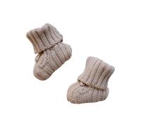 Solid Color Knitted Baby Socks Newborns Boys Girls Socks First Time Walking Shoes Soft & Breathable Footwear 0-6M Adjustable Straps Infant Knitted Booties