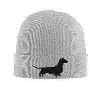 Solid color knitted hat Dachshund Dog Silhouette(s) Smooth Coated Wiener Dog Warm Hip Hop Bonnet Hat Autumn Winter Outdoor Beanies Hats Warm gifts
