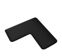 Solid Color L-shaped Large Size Bathroom Floor Mat Flannel Shower Room Door Absorbent Foot Mat Toilet Mat Door Mat(Black,75x75x45cm)