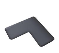 Solid Color L-shaped Large Size Bathroom Floor Mat Flannel Shower Room Door Absorbent Foot Mat Toilet Mat Door Mat(Grey,150x150x45cm)