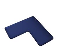 Solid Color L-shaped Large Size Bathroom Floor Mat Flannel Shower Room Door Absorbent Foot Mat Toilet Mat Door Mat(Blue,75x75x45cm)