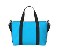Solid Color Light Blue 40L Travel Duffle Bag, with Adjustable Strap, Ideal for Gym, Sports, Fishing, Hunting,Trip