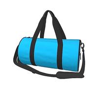 Solid color light blue Canvas travel bag, large capacity, can be carried on the shoulder