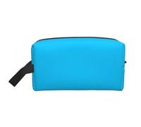 Solid Color Light Blue Multifunctional Travel Toiletry Bag Daily and Fitness Storage Bag for Cosmetics Stationery and More