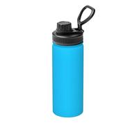 Solid color light blue Printed 18oz sports water bottle, portable travel mug with handle, suitable for outdoor sports and commuting.